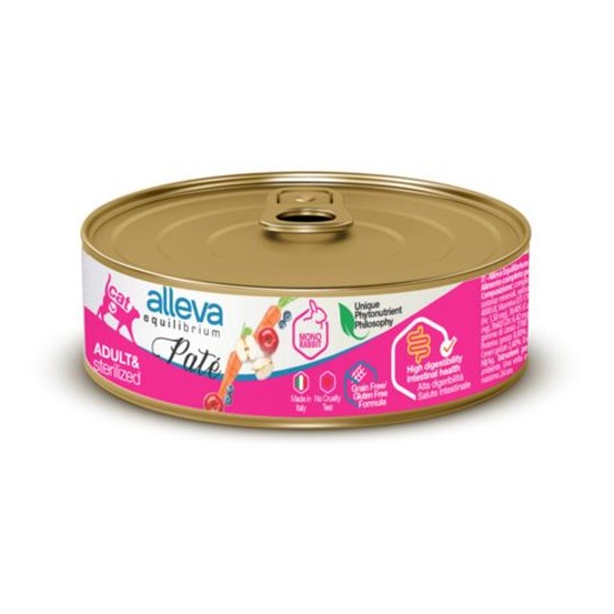 Alleva EQUILIBRIUM cat wet pate Sterilized rabbit 85 g konzerva